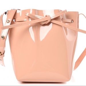 Mansur Gavriel Patent Mini Bucket Bag (Rosa)
